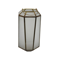Raha Vintage Lantern with Frosted Glass Panels, Bronze Metal Frame 13 Inch  - BM353513