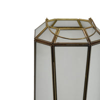 Raha Vintage Lantern with Frosted Glass Panels, Bronze Metal Frame 13 Inch  - BM353513