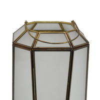 Raha Vintage Lantern with Frosted Glass Panels, Bronze Metal Frame 13 Inch  - BM353513