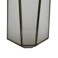 Raha Vintage Lantern with Frosted Glass Panels, Bronze Metal Frame 13 Inch  - BM353513
