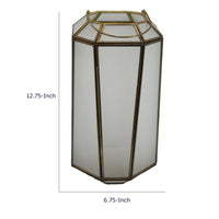 Raha Vintage Lantern with Frosted Glass Panels, Bronze Metal Frame 13 Inch  - BM353513