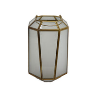 Raha Vintage Lantern with Frosted Glass Panels, Bronze Metal Frame 11 Inch  - BM353514