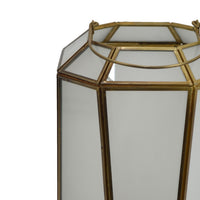 Raha Vintage Lantern with Frosted Glass Panels, Bronze Metal Frame 11 Inch  - BM353514
