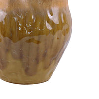 Ashly Decorative Planter with Scalloped Rim, Yellow Textured Ceramic 8 Inch-BM353519