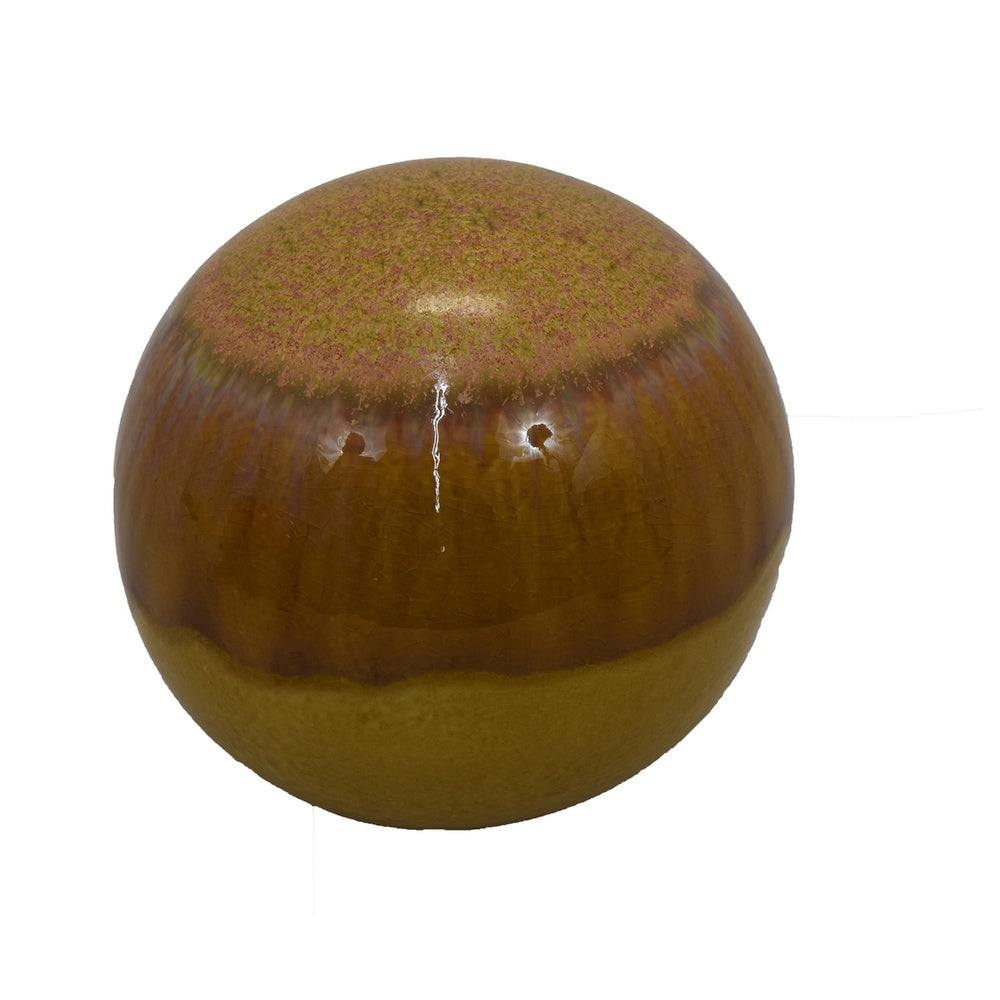 Nash Decorative Orb with Glossy Mustard Yellow Finish, Ceramic 8 Inch-BM353520
