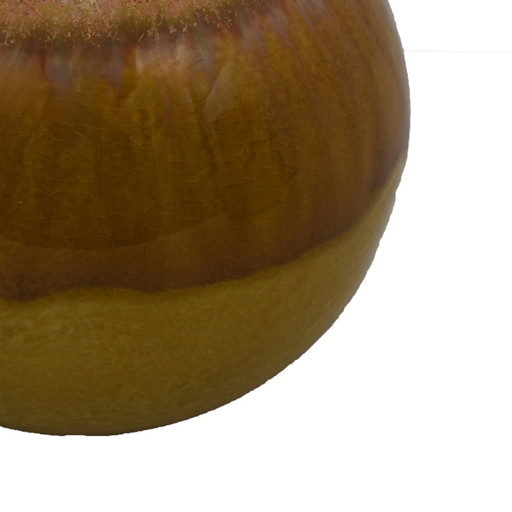 Nash Decorative Orb with Glossy Mustard Yellow Finish, Ceramic 8 Inch-BM353520