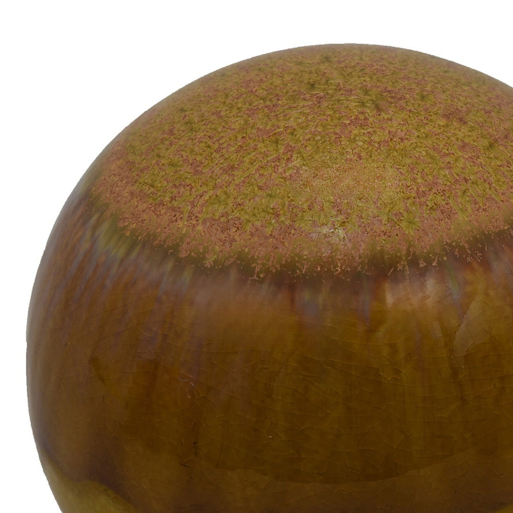 Nash Decorative Orb with Glossy Mustard Yellow Finish, Ceramic 8 Inch-BM353520