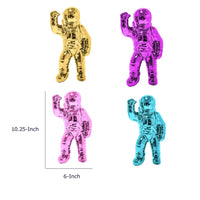 Chim Decorative Astronaut Figurines, Set of 4, Colorful Glossy Ceramic-BM353521