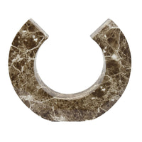 Tabletop Decor Accent, Open-Curved Frame, Brown Marble-Like Resin 14 Inch-BM353523