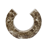 Tabletop Decor Accent, Open-Curved Frame, Brown Marble-Like Resin 14 Inch-BM353523