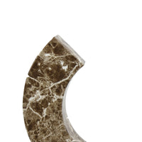 Tabletop Decor Accent, Open-Curved Frame, Brown Marble-Like Resin 14 Inch-BM353523