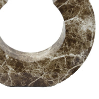 Tabletop Decor Accent, Open-Curved Frame, Brown Marble-Like Resin 17 Inch-BM353524