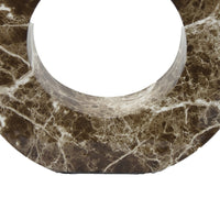 Tabletop Decor Accent, Open-Curved Frame, Brown Marble-Like Resin 17 Inch-BM353524