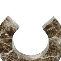 Tabletop Decor Accent, Open-Curved Frame, Brown Marble-Like Resin 17 Inch-BM353524