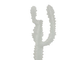 Erica Decorative Cactus Sculpture on Glass Base, White Resin 18 Inch-BM353525