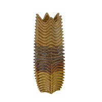 Barny Decorative Vase with Layered Waves, Textured Brown Ceramic 16 Inch-BM353527