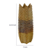 Barny Decorative Vase with Layered Waves, Textured Brown Ceramic 16 Inch-BM353527