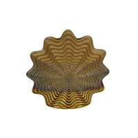 Gima Modern Vase with Wavy Sculptural Design, Brown Textured Ceramic 12 Inch-BM353528