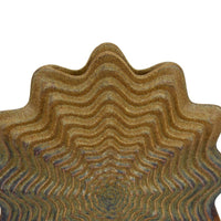 Gima Modern Vase with Wavy Sculptural Design, Brown Textured Ceramic 12 Inch-BM353528