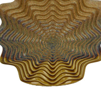 Gima Modern Vase with Wavy Sculptural Design, Brown Textured Ceramic 12 Inch-BM353528