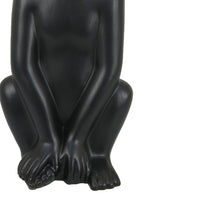 Nancy Decorative Monkey Sculpture in Seated Pose, Matte Black Ceramic 12 Inch-BM353529