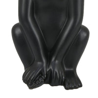 Nancy Decorative Monkey Sculpture in Seated Pose, Matte Black Ceramic 12 Inch-BM353529