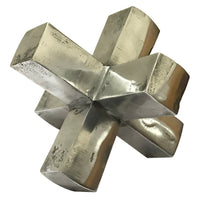 Pearl Abstract Starburst Tabletop Decorative Accent, Silver Metal 8 Inch-BM353533