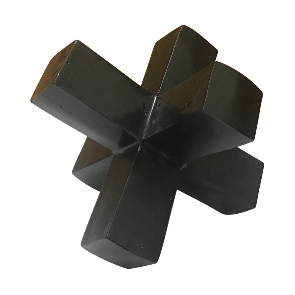 Pearl Abstract Starburst Tabletop Decorative Accent, Black Metal 8 Inch-BM353534