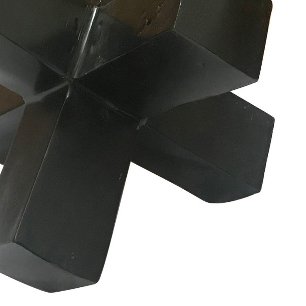 Pearl Abstract Starburst Tabletop Decorative Accent, Black Metal 8 Inch-BM353534