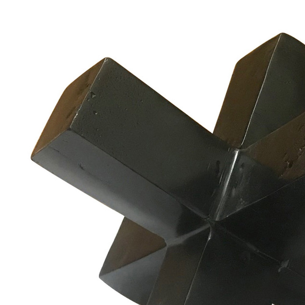 Pearl Abstract Starburst Tabletop Decorative Accent, Black Metal 8 Inch-BM353534