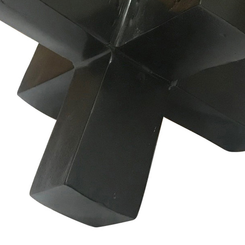 Pearl Abstract Starburst Tabletop Decorative Accent, Black Metal 8 Inch-BM353534