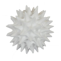 Saima Decorative Orb Sculpture with Spiked Patterns, White Resin 9 Inch-BM353535