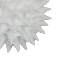 Saima Decorative Orb Sculpture with Spiked Patterns, White Resin 9 Inch-BM353535