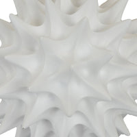 Saima Decorative Orb Sculpture with Spiked Patterns, White Resin 9 Inch-BM353535