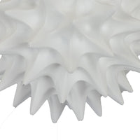 Saima Decorative Orb Sculpture with Spiked Patterns, White Resin 9 Inch-BM353535