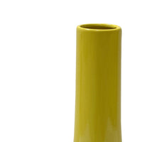 Ziva Tall Decorative Vase with Flared Base, Yellow Ceramic 16 Inch-BM353536