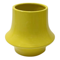 Ziva Modern Decorative Vase with Flared Base, Yellow Ceramic 9 Inch-BM353538