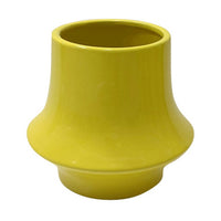Ziva Modern Decorative Vase with Flared Base, Yellow Ceramic 9 Inch-BM353538