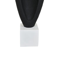 Decorative Tabletop Accent, White Marble Base, Black Teardrop, 18 Inch-BM353539