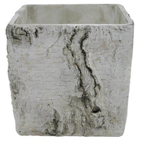 Outdoor Decorative Planter, Faux Bois Textured Terracotta, 7 Inch Gray-BM353540