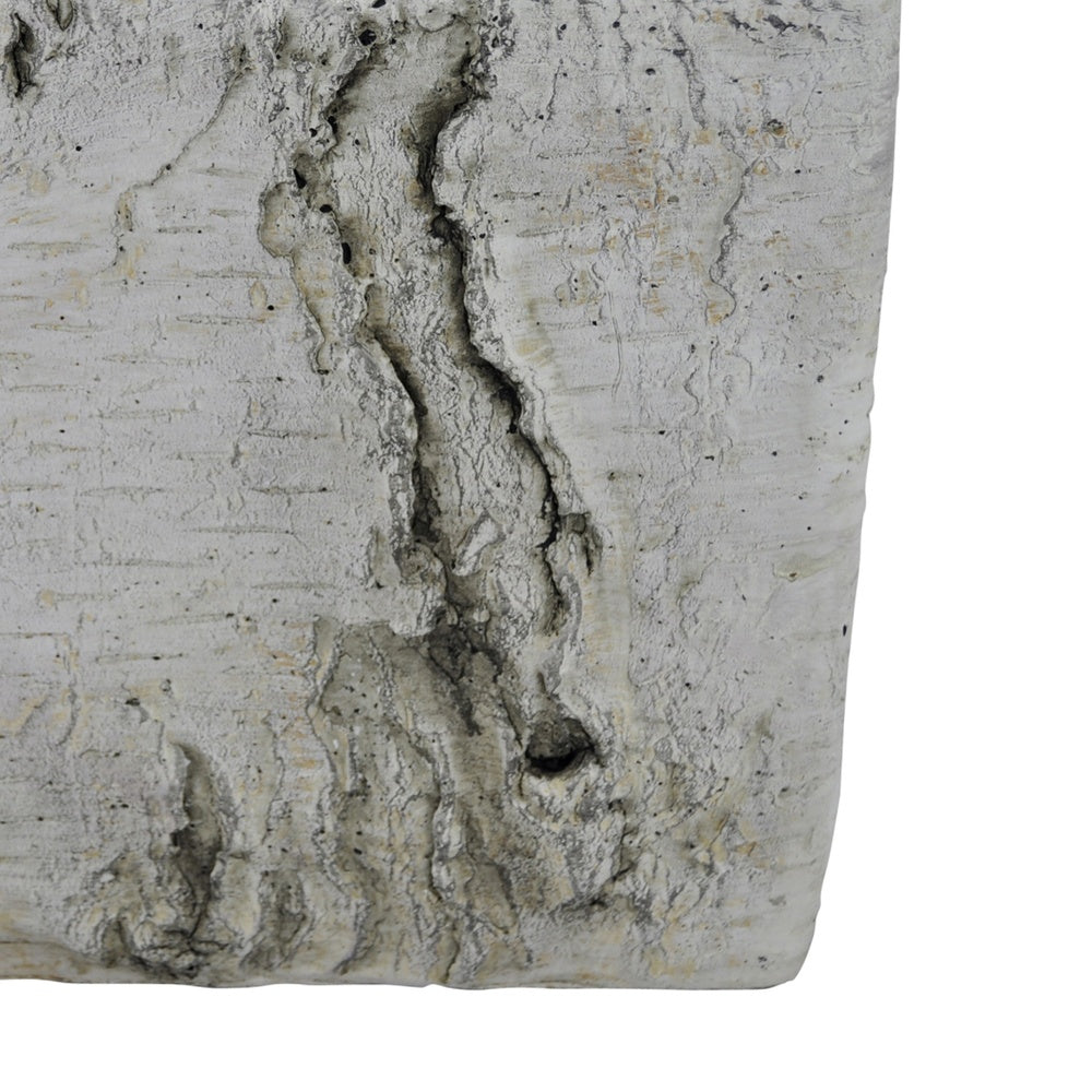 Outdoor Decorative Planter, Faux Bois Textured Terracotta, 7 Inch Gray-BM353540