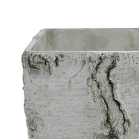 Outdoor Decorative Planter, Faux Bois Textured Terracotta, 7 Inch Gray-BM353540