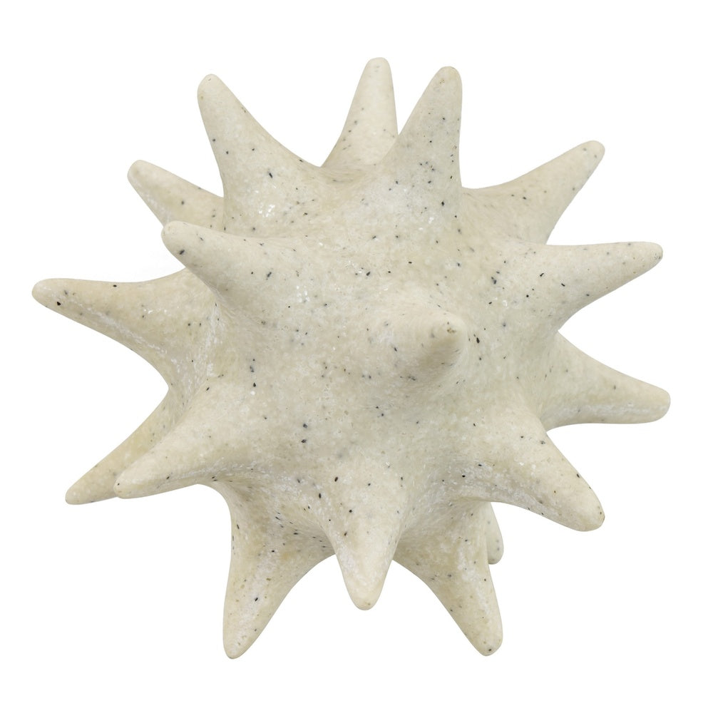 Spiked Tabletop Décor, Textured Coastal Accent, White Resin, 8 Inch-BM353541