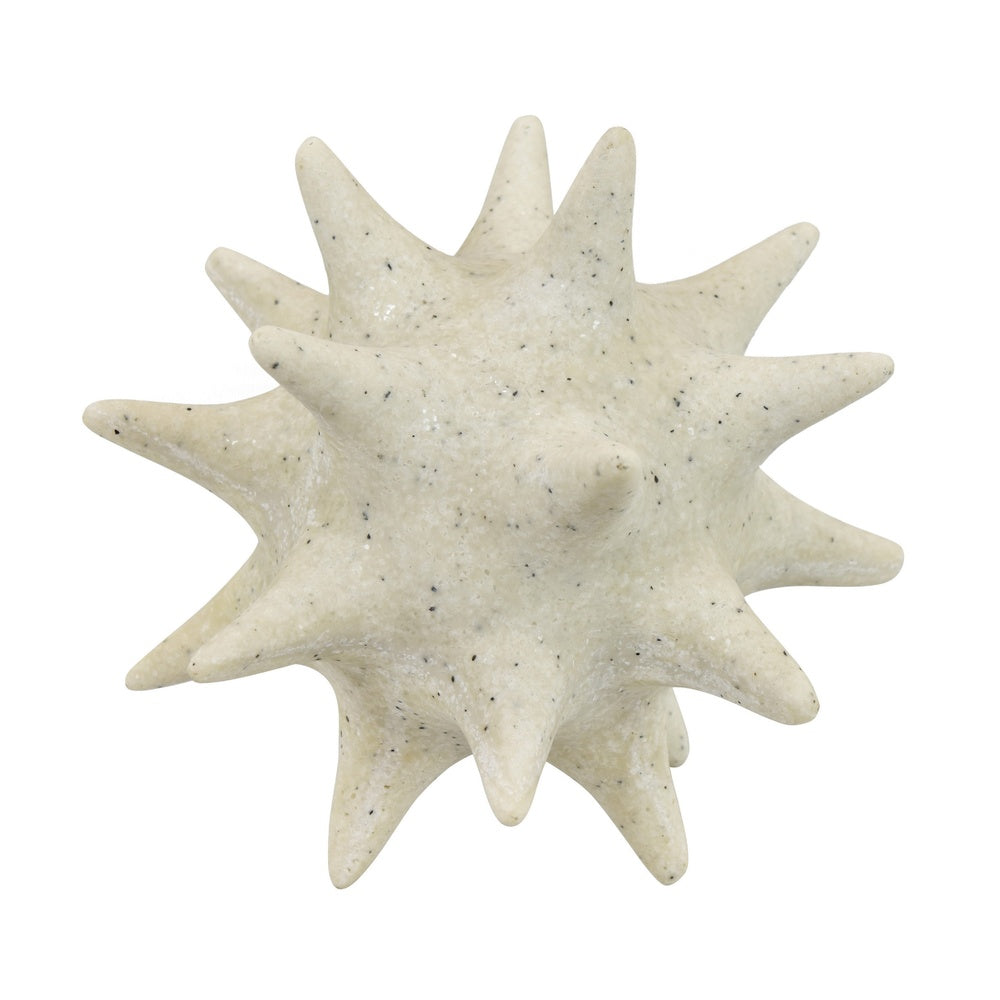 Spiked Tabletop Décor, Textured Coastal Accent, White Resin, 8 Inch-BM353541