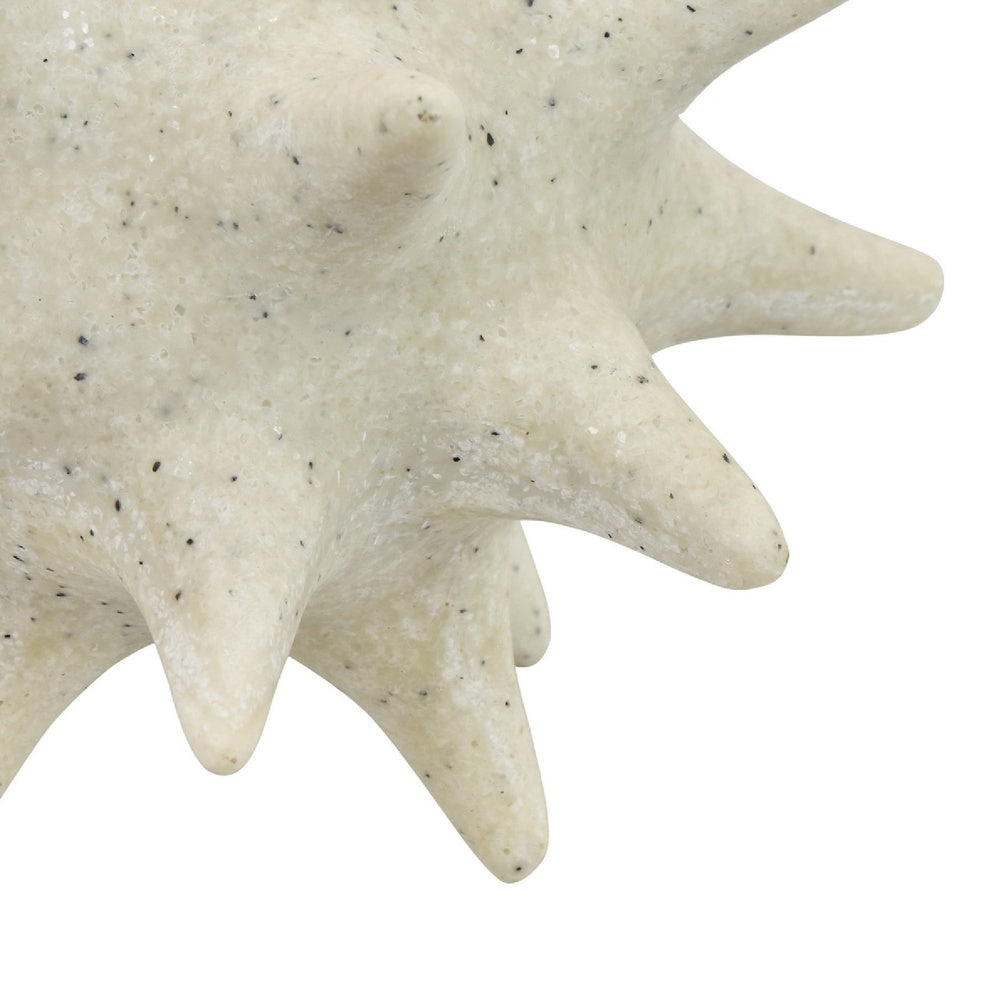 Spiked Tabletop Décor, Textured Coastal Accent, White Resin, 8 Inch-BM353541