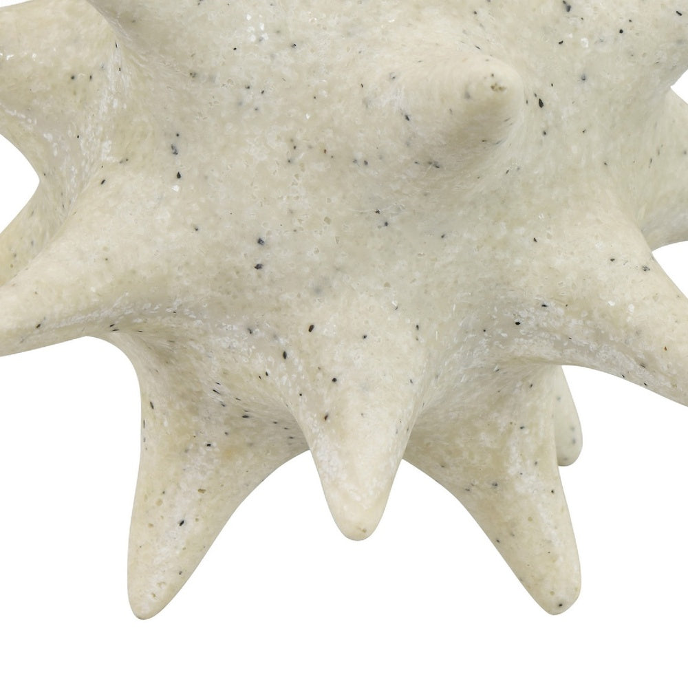 Spiked Tabletop Décor, Textured Coastal Accent, White Resin, 8 Inch-BM353541