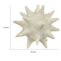 Spiked Tabletop Décor, Textured Coastal Accent, White Resin, 8 Inch-BM353541