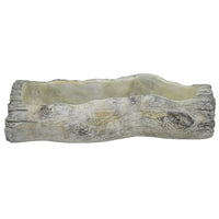 Decorative Faux Log Planter, Driftwood Style Terracotta, 13 Inch Gray-BM353542