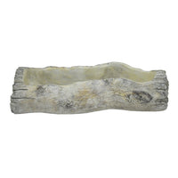 Decorative Faux Log Planter, Driftwood Style Terracotta, 13 Inch Gray-BM353542