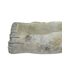 Decorative Faux Log Planter, Driftwood Style Terracotta, 13 Inch Gray-BM353542